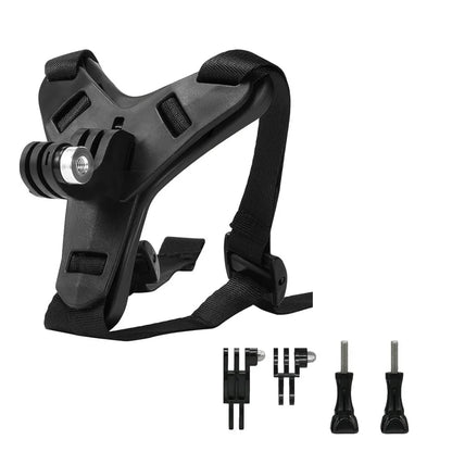 Helmet Strap Mount for GoPro Hero 12/11/10/9/8/7/6/5/4 – Full Face Motorcycle Chin Mount for Action Cameras & Yi Sports Cams