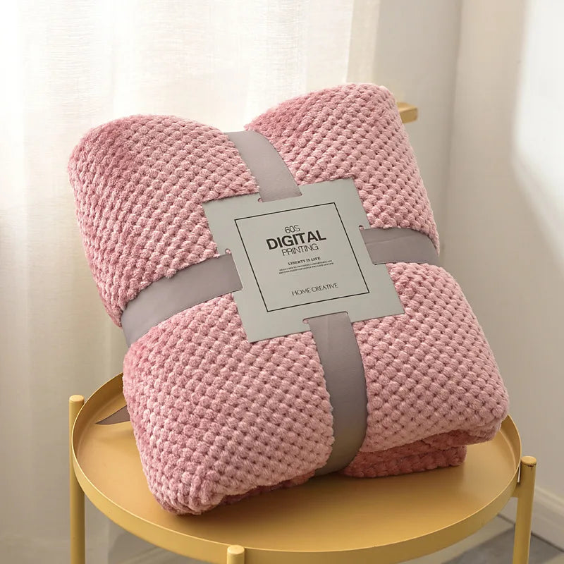 Soft Fleece Baby Blanket – Thick Thermal Swaddle Quilt for Newborn Stroller & Nursery