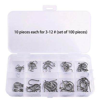 1000Pcs High Carbon Steel Barbed Fishing Hooks – Sharp & Durable Hook Set for Rock Fishing & Tackle Gear