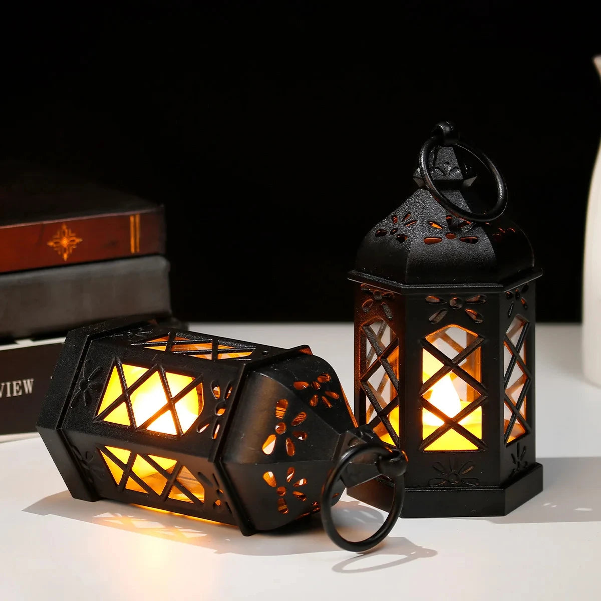 Retro Hexagonal Wind LED Lamp – Creative Portable Candle‑Style Mini Lamp