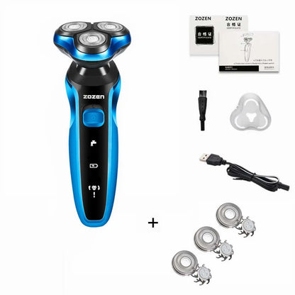ZOZEN Electric Shaver – Rechargeable Waterproof Razor for Wet & Dry Beard & Body Hair Trimming