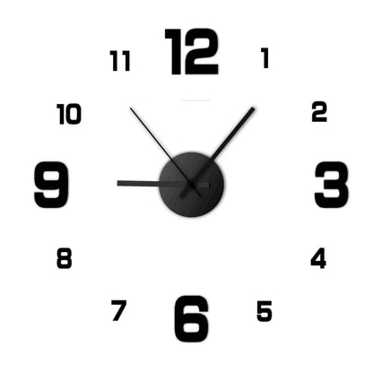 Frameless DIY Wall Clock – Modern Acrylic Silent Timepiece for Living Room, Bedroom & Office Décor