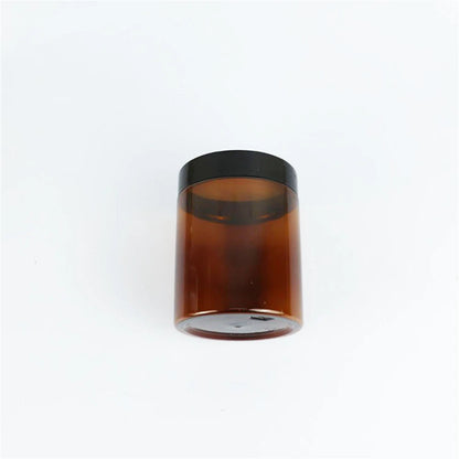 12PCS Amber Cosmetic Jar Set – 50ml to 250ml Refillable Face Cream Containers with Black Lids