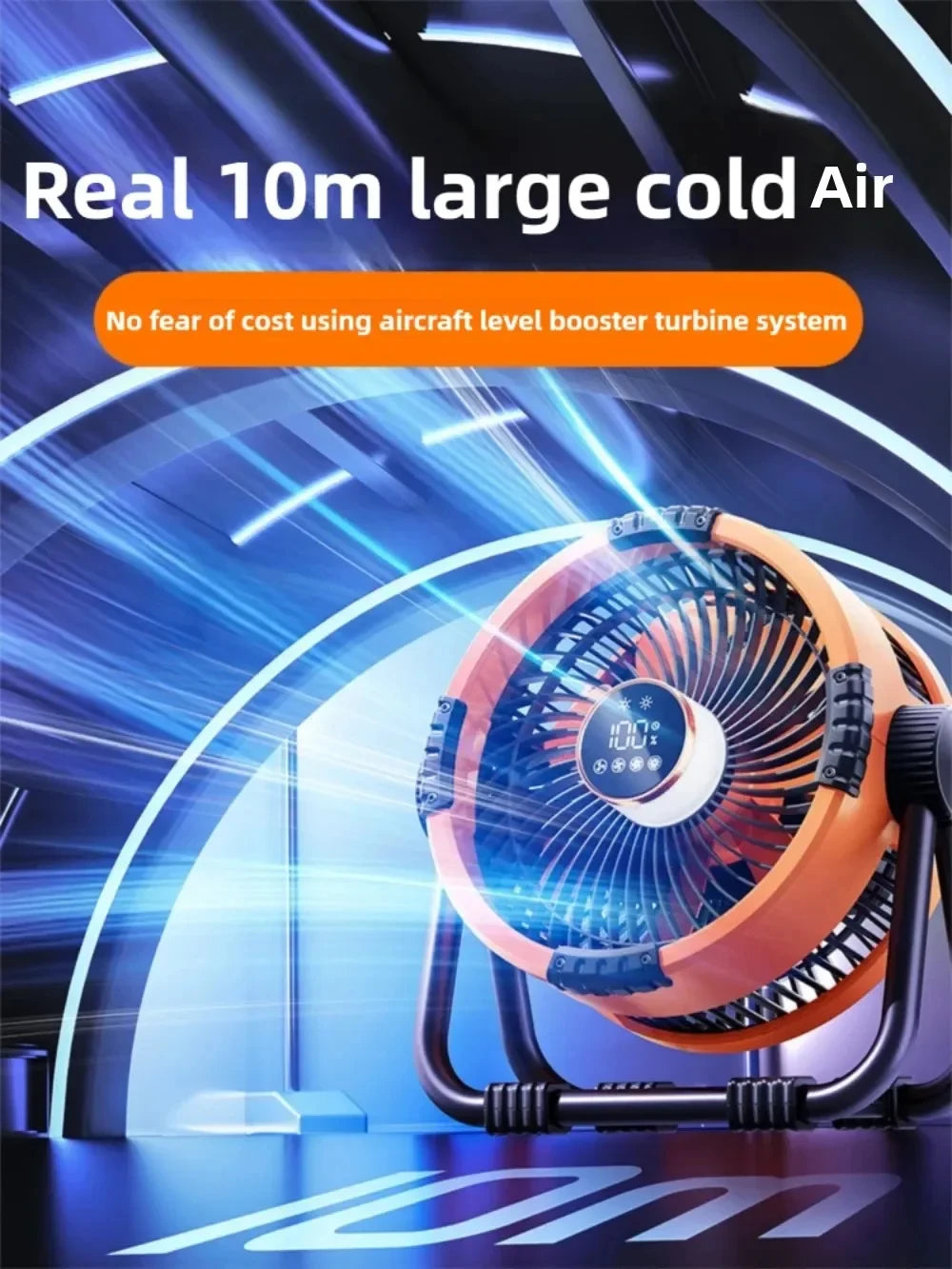 Camping Fan with Light & Power Bank – Rechargeable Ceiling Fan with 3-Speed Night Light