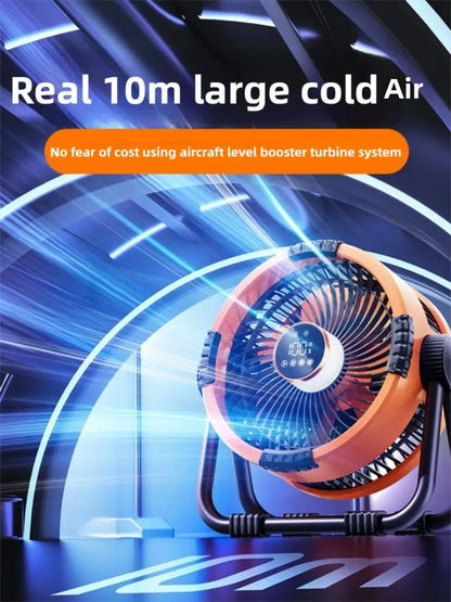 Camping Fan with Light & Power Bank – Rechargeable Ceiling Fan with 3-Speed Night Light