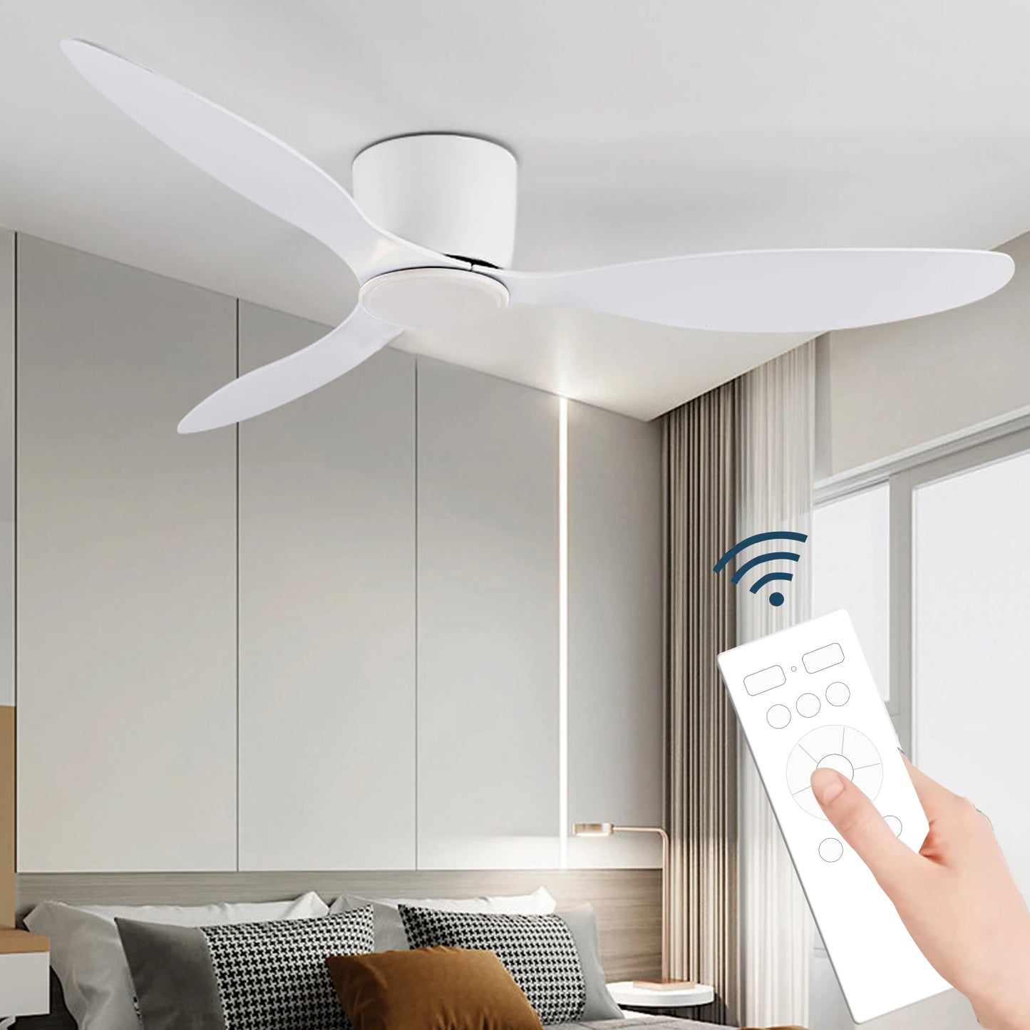 LED Ceiling Mounted Fan Light – Nordic Minimalist Decorative Fan Light for Living Room & Restaurant