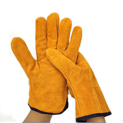 Men’s Cowhide Work Gloves – Durable Leather Gloves for Farming, Welding & Outdoor Use