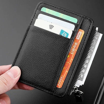 Mini Credit Card Wallet with Zipper – Small Men’s Coin and ID Holder