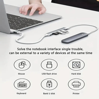 USB C HUB  Type C Extender 4 Port Splitter Adapter OTG Docking Station For Phone Macbook Pro 13 15 Air PC Laptop Computer Hub