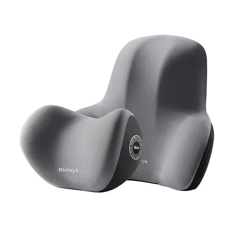 Car Memory Foam Neck Pillow & Lumbar Cushion – Ergonomic Backrest Support for Driving & Office