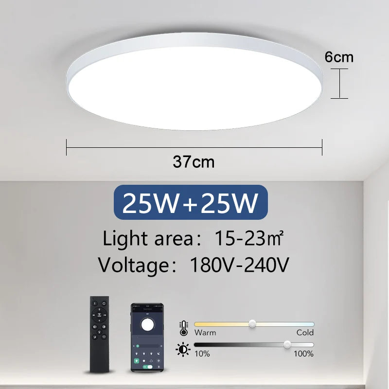 Remote Control Ceiling Lamp – Dimmable LED Chandelier Lighting for Living Room, Bedroom & Kitchen