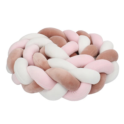 1–4M Braided Crib Bumper – Soft Baby Bed Protector Pillow for Infant Cradle & Nursery Decor