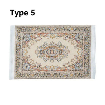 1:12 Scale Turkish Style Dollhouse Carpet – Miniature Weaving Rug for Doll Accessories & Mini House Decor