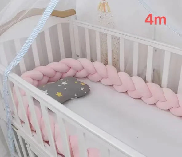 Braided Baby Bed Bumper – Soft Knot Crib Bumper for Infant Cradle Protection (1M–4M)