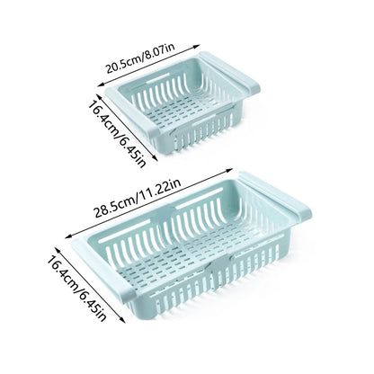 Multi-Functional Retractable Refrigerator Storage Basket – Partition Storage Rack & Kitchen Drain