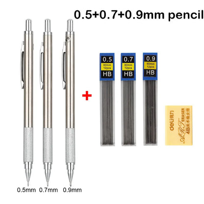 Mechanical Pencil Set 0.3–2.0mm – Full Metal Drawing & Writing Pencils with Leads for School & Office