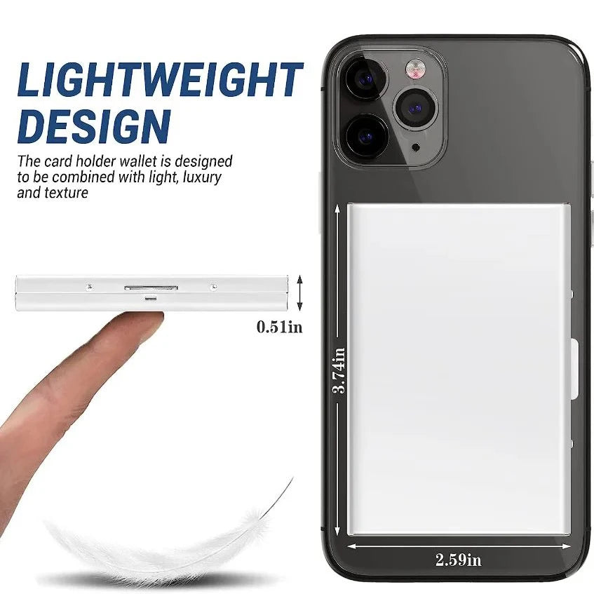 Anti-Scan RFID Blocking Aluminum Metal Card Holder – Slim Wallet for Business and Travel