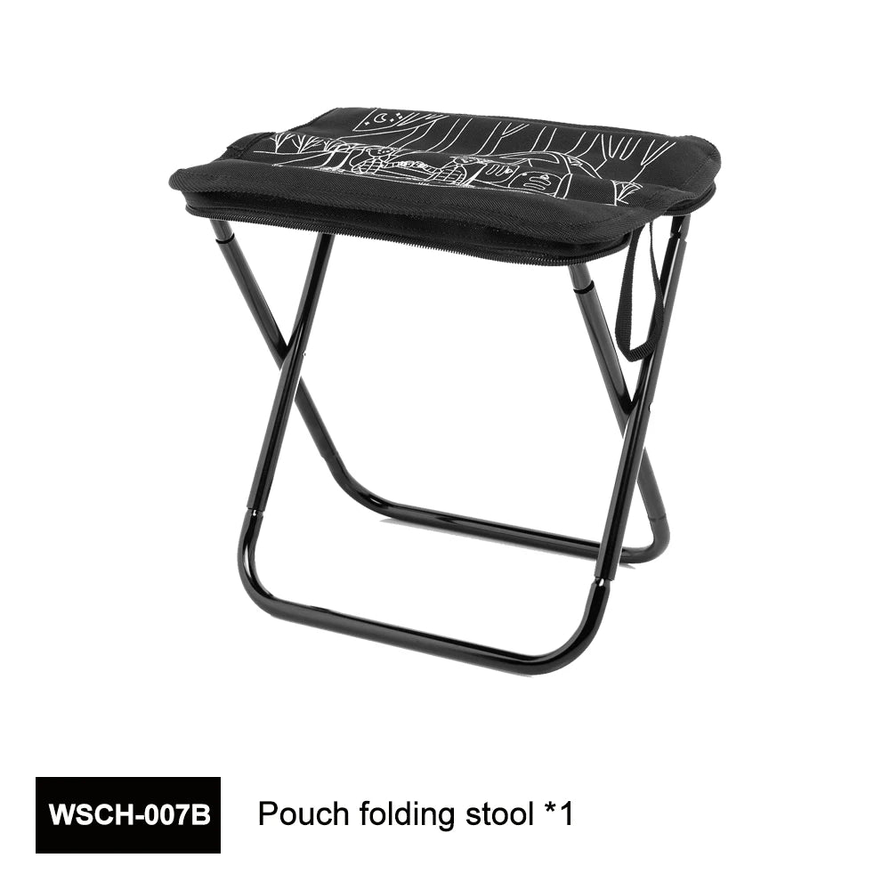Widesea 1pc Foldable Camping Stool – Lightweight Portable Outdoor Fishing Chair with Zipper Storage & Stainless Steel Frame
