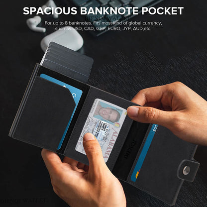 RFID Carbon Fiber Wallet with AirTag Pocket – Luxury Slim Credit Card Holder for Men