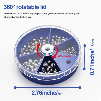 205Pcs Fishing Split Shot Sinkers – Removable Lead Weights Set for Precision Rigging & Casting