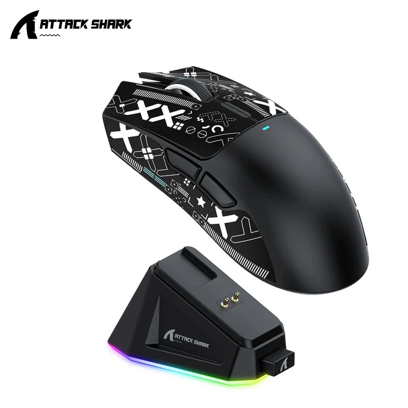 Attack Shark X11 PAW3311 Wireless Bluetooth Mouse, 2.4G 400IPS RGB PC Gaming Mouse