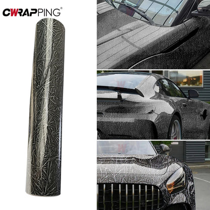 Automotive Vinyl Wrap Glossy Ice Crack Film Anti-scratch Waterproof DIY Body Car Interior Protection Tool Creative Stickers