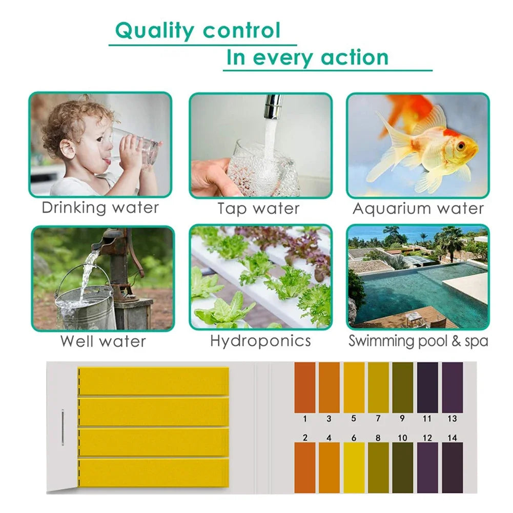 PH Test Strips – Wide Range 1–14 pH Litmus Paper for Water, Soil & Cosmetics