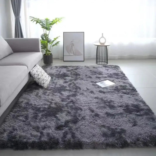 VIKAMA Silk Wool Rug – Tie-Dye Non-Slip Washable Carpet Mat for Children’s Room, Living Room & Bedroom