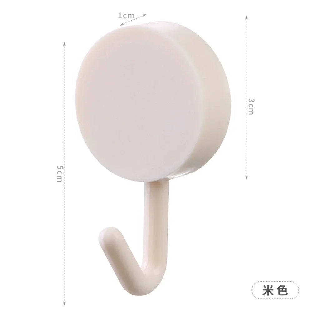 10PCS Self Adhesive Wall Hooks Strong Hold No Drilling – Multi-Color Coat, Bag, Towel Hangers for Bathroom, Kitchen & Home Storage