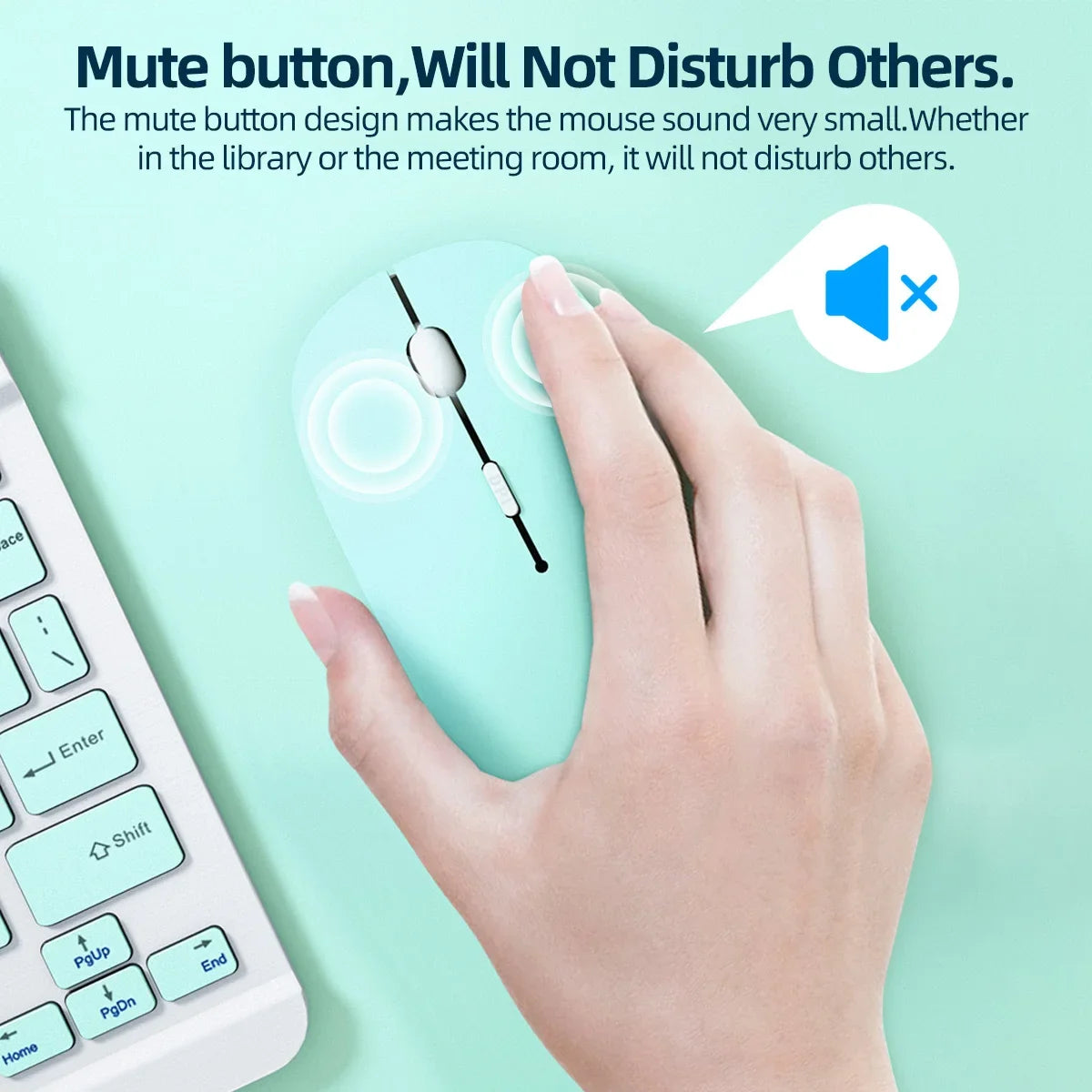 Wireless Bluetooth-Compatible Ergonomic Mouse – Portable Silent Computer Mouse for Laptop, iPad, Tablet & Gaming