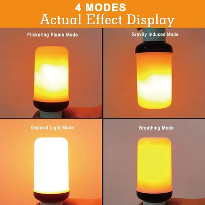 B22 E27 LED Flame Light Bulbs – 4 Mode Fire Simulation Bulb for Decor