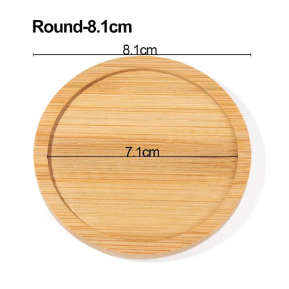 Bamboo Tray Saucer – Natural Wooden Coaster for Flower Pots, Cups & Kitchen Decor