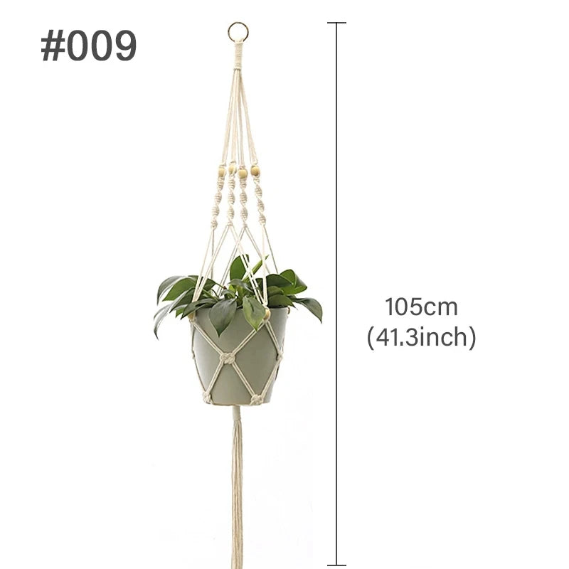 Handmade Macrame Plant Hanger – Cotton Hanging Flower Pot Holder for Indoor & Outdoor Decor