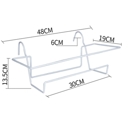 Balcony Railing Hanging Planter – 6L Plastic Window Box with Tray & Rack