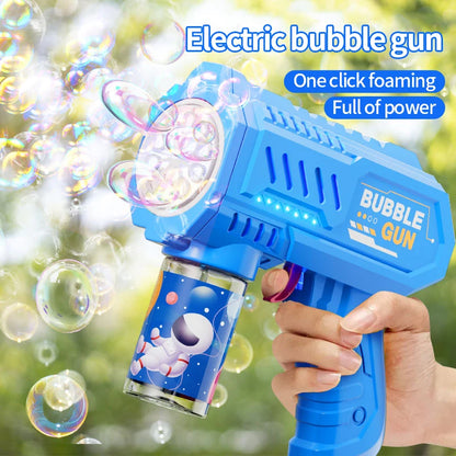 Children’s 10 Launcher Portable Electric Bubble Gun – LED Light Bubble Toy for Boys & Girls