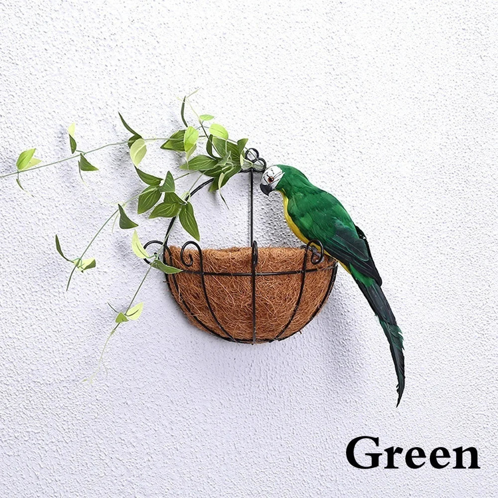 Handmade Simulation Parrot 25/35cm Creative Feather Lawn Figurine Ornament Animal Bird Garden Bird Prop Decoration Miniature
