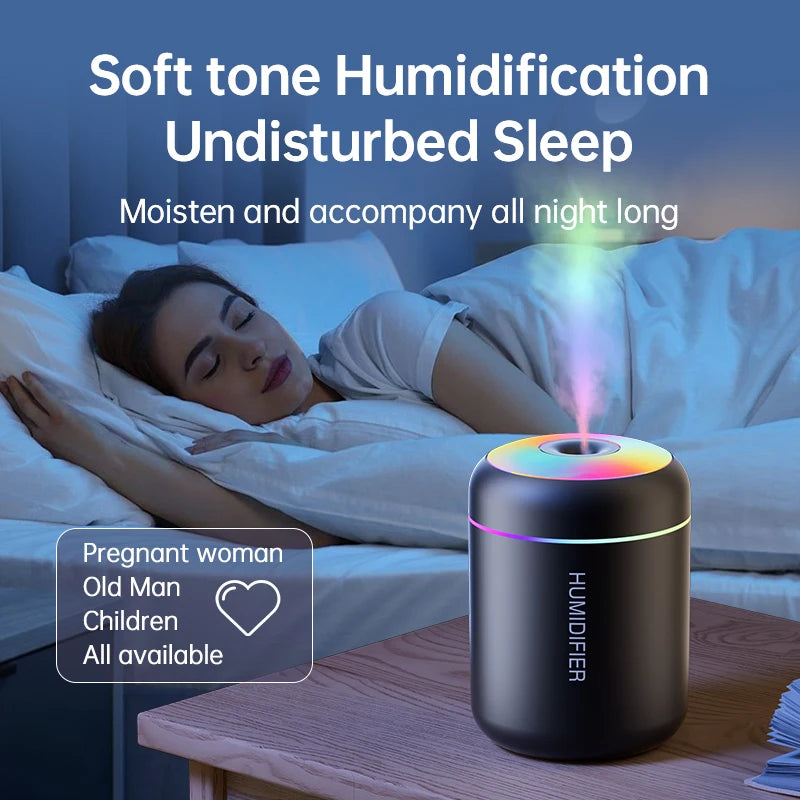 180ML USB Mini Air Humidifier – Electric Aroma Diffuser & Essential Oil Mist Maker for Car, Bedroom & Home