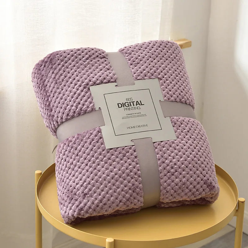 Soft Fleece Baby Blanket – Thick Thermal Swaddle Quilt for Newborn Stroller & Nursery
