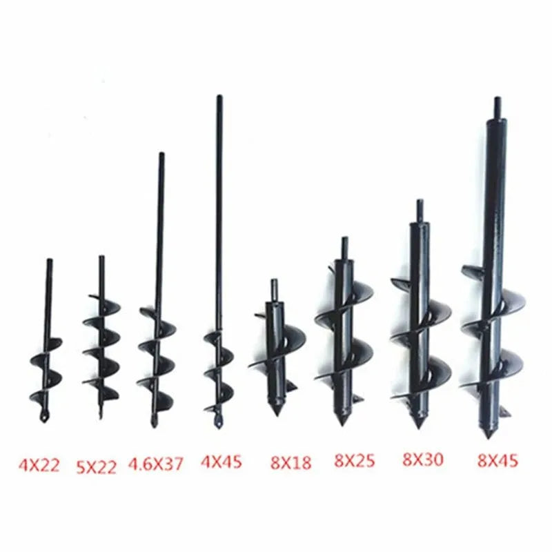Steel Spiral Auger Drill Bit – High-Carbon Hole Digger for Planting & Soil Loosening