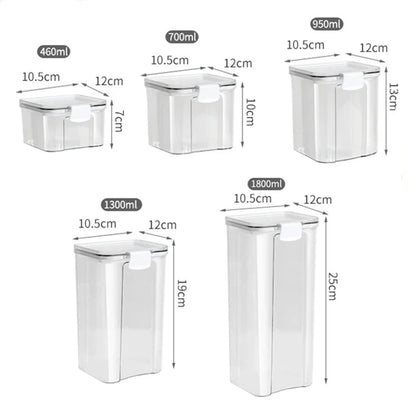Sealed Jars Kitchen Grain Storage Organizer – Large Capacity Moisture-Proof Plastic Seasoning & Food Storage Box Set