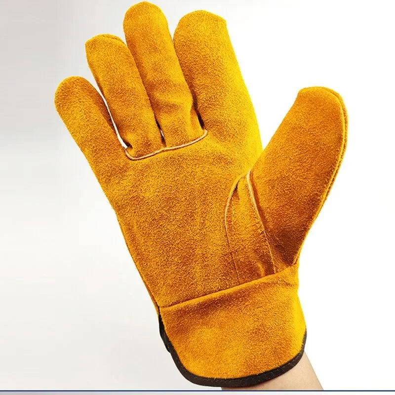 Men’s Cowhide Work Gloves – Durable Leather Gloves for Farming, Welding & Outdoor Use