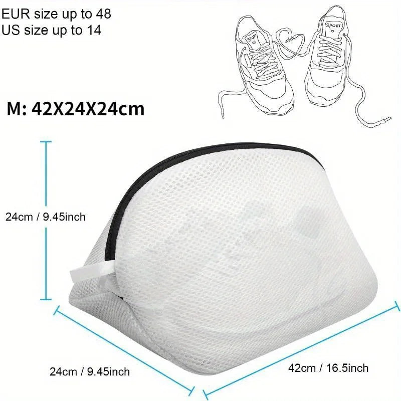 Mesh Shoe Laundry Bag – Zippered Washing Bag for Shoes, Travel & Clothing Protection