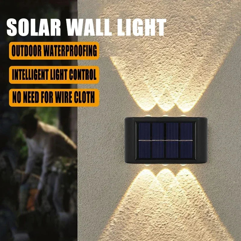 Solar LED Outdoor Wall Light Waterproof Dusk to Dawn Fence Lamp for Garden Yard Porch Pathway Patio Home Decor