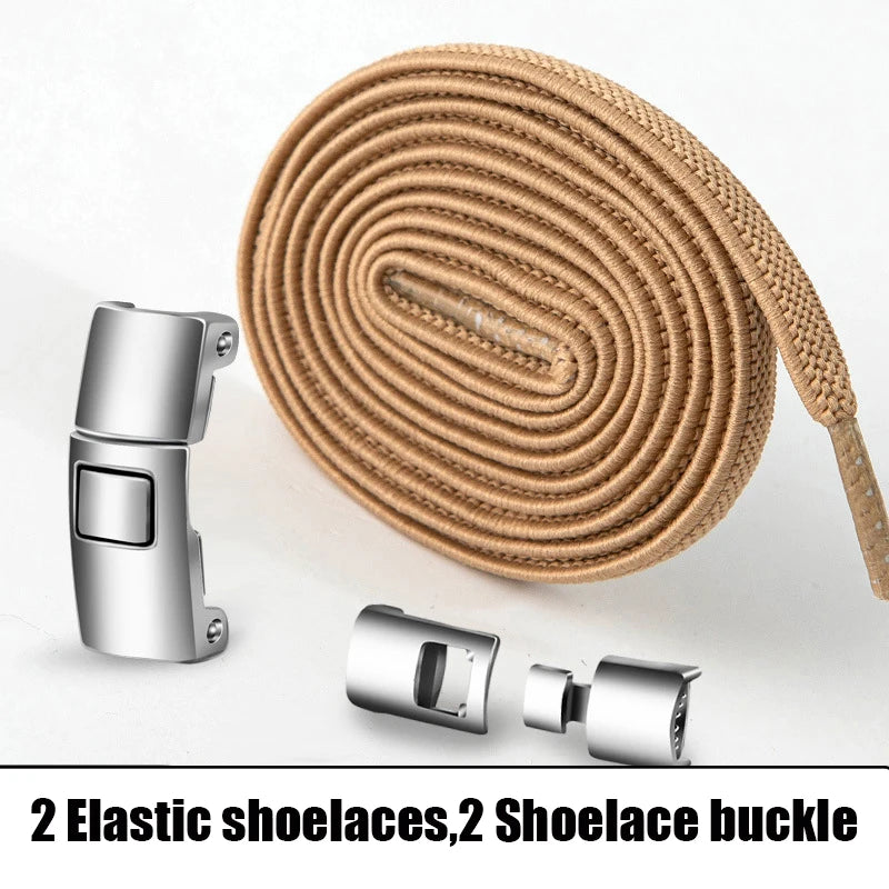 Elastic No Tie Shoelaces Semicircle Shoe Laces For Kids and Adult Sneakers Shoelace Quick Lazy Metal Lock Laces Shoe Strings