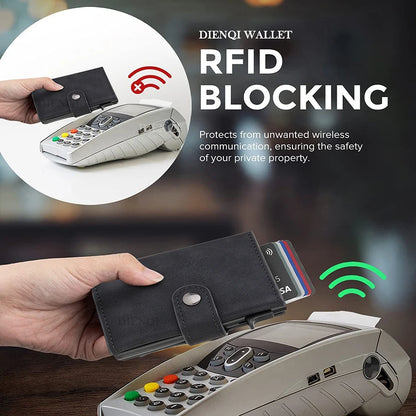 RFID Carbon Fiber Wallet with AirTag Pocket – Luxury Slim Credit Card Holder for Men