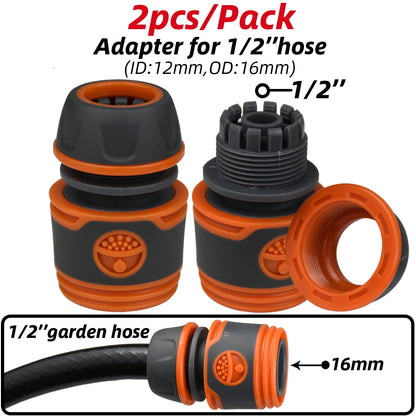 2pcs Garden Hose Tap Shut Off Valve Fitting Connector Pipe Coupler Stop Water Connection Repair Joint Irrigation System Adapter