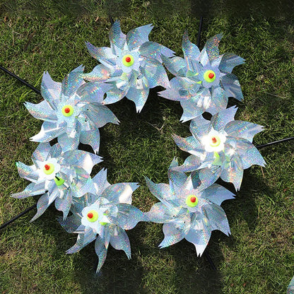 Bird Repeller Pinwheels Reflective Sparkly Scarecrow Pinwheel Windmill Spinner Garden Lawn Yard Decor Keep Birds Away Repellent