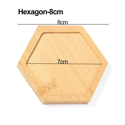 Bamboo Tray Saucer – Natural Wooden Coaster for Flower Pots, Cups & Kitchen Decor