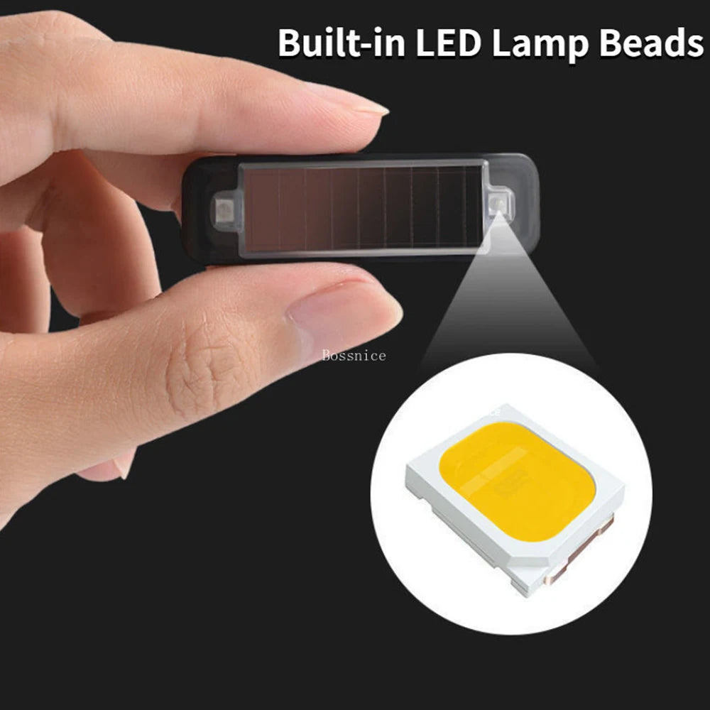 Mini LED Solar Power Car Warning Light – Wireless Anti-Theft Flashing Dummy Alarm Lamp for Night Security