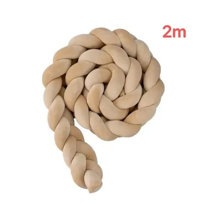 Braided Baby Bed Bumper – Soft Knot Crib Bumper for Infant Cradle Protection (1M–4M)
